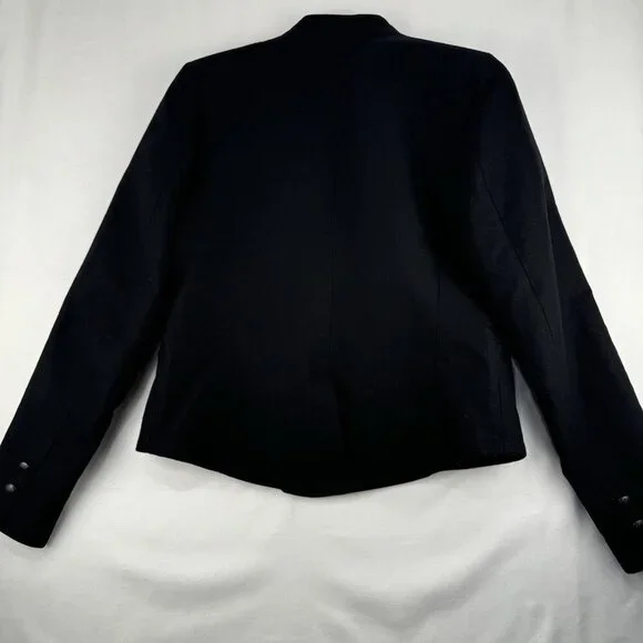 Naf Naf Military/March Band/ Dark Academia Black Blazer Sz 36/S 100% Cotton - Picture 4 of 14